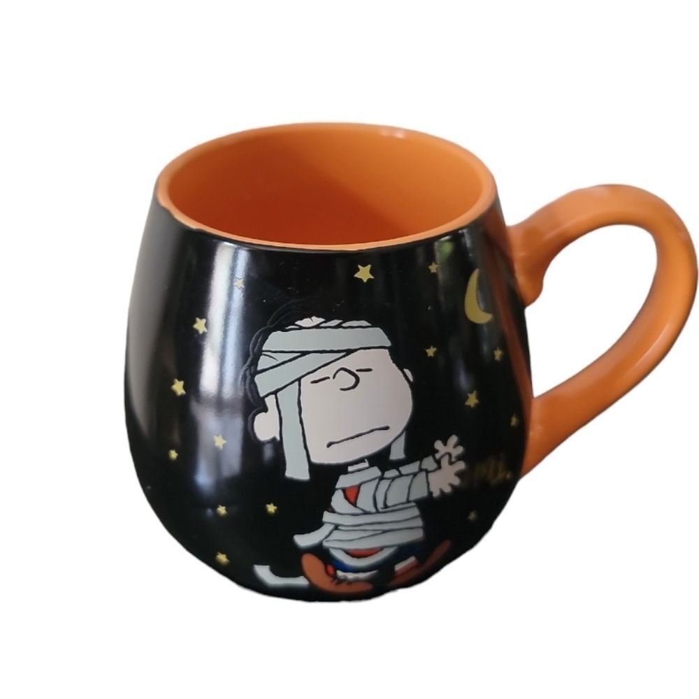Peanuts Halloween 2021 Coffee Mug Charlie Brown Costume  black orange cup *